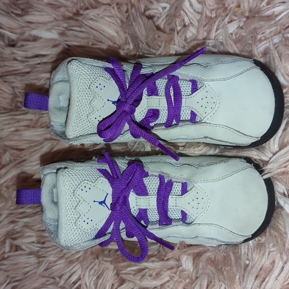 Grey and purple Jordans